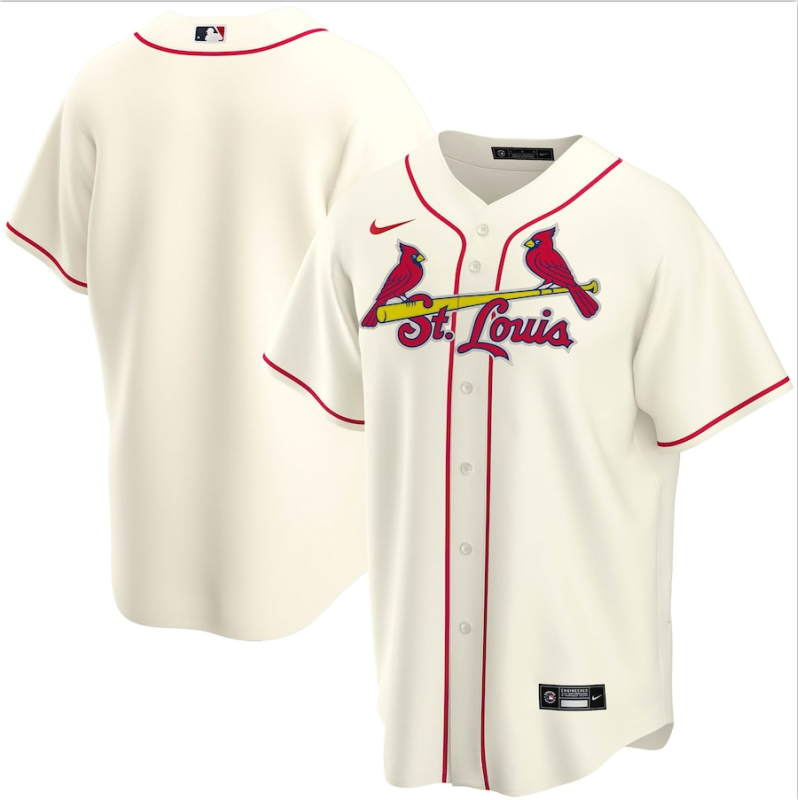 Men's St.Louis Cardinals Cream White Cool Base Stitched Jersey